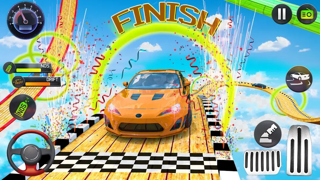 Mega Ramp Car Stunts Race Game [MOD: безлимитные деньги и все машины открыты] Screenshot 4