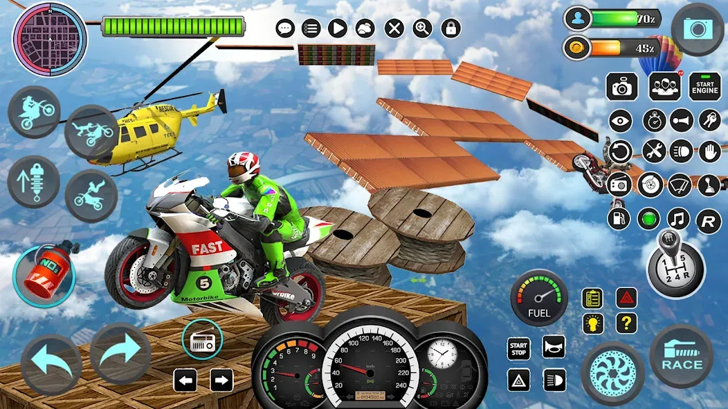 Mega Ramp Bike Stunts Games 3D [MOD: безлимитные деньги и все байки открыты] Screenshot 3