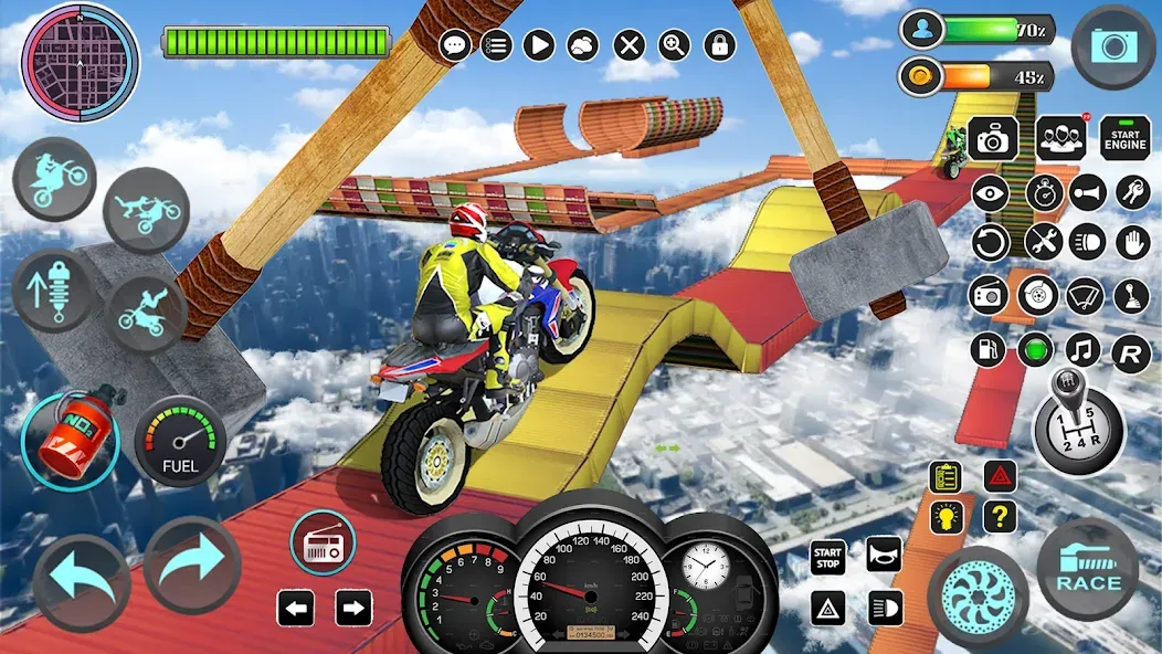 Mega Ramp Bike Stunts Games 3D [MOD: безлимитные деньги и все байки открыты] Screenshot 4