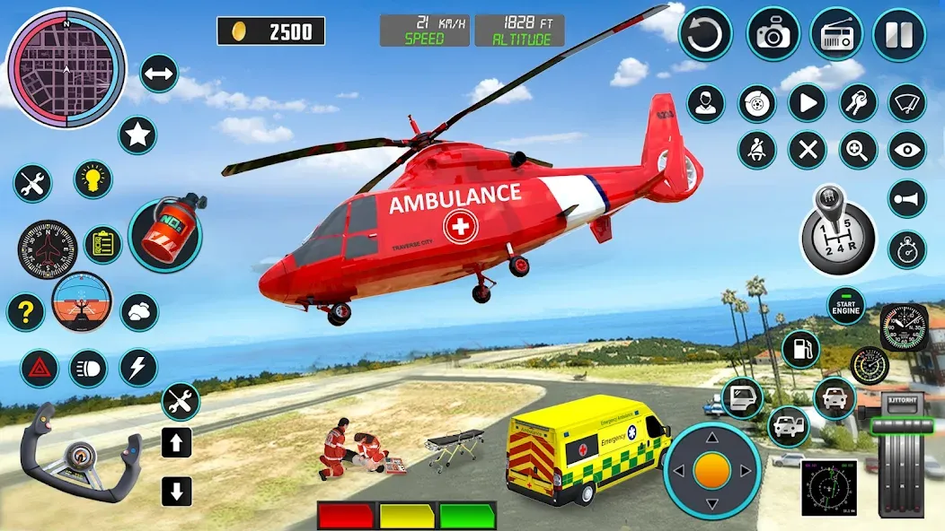 Heli Ambulance Simulator Game [MOD: безлимитные деньги и все вертолеты] Screenshot 2
