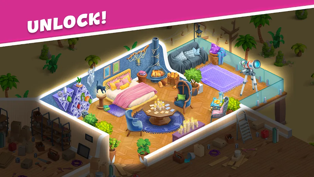 Open House: Match 3 puzzles [MOD: безлимитные монеты и ходы] Screenshot 4