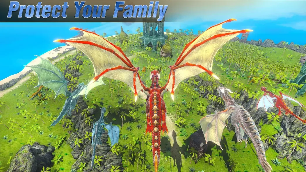 Wild Dragon Craft Family Sim [MOD: бесконечные ресурсы и быстрый крафт] Screenshot 1