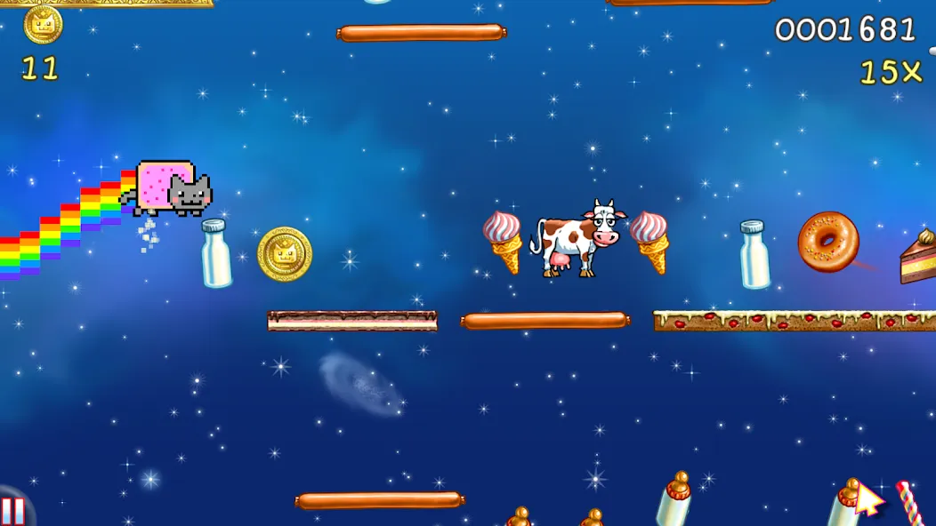 Nyan Cat: Lost In Space [MOD: безлимитные монеты и все бонусы] Screenshot 1