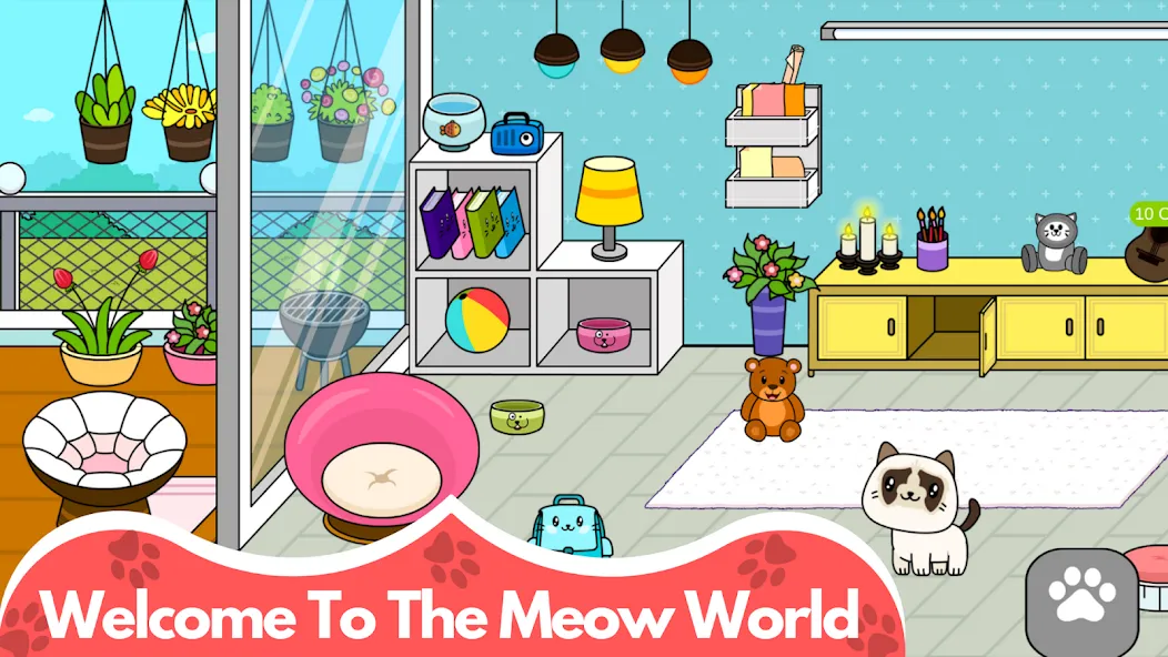 My Cat Town - Cute Kitty Games [MOD: много монет и все предметы открыты] Screenshot 1