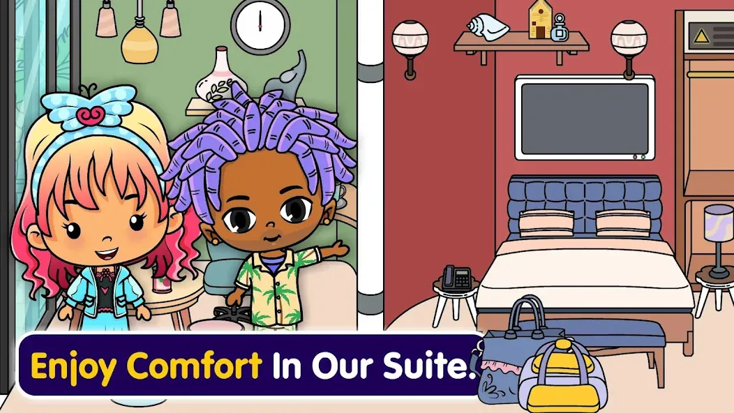 Tizi Town - My Hotel Games [MOD: открыты все номера и бесконечные деньги] Screenshot 2