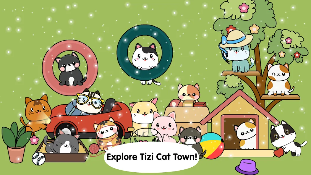 My Cat Town - Tizi Pet Games [MOD: безлимитные монеты и все питомцы открыты] Screenshot 1