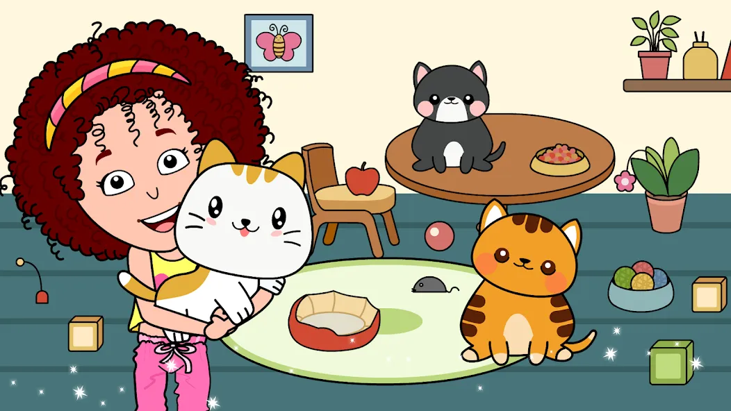 My Cat Town - Tizi Pet Games [MOD: безлимитные монеты и все питомцы открыты] Screenshot 2