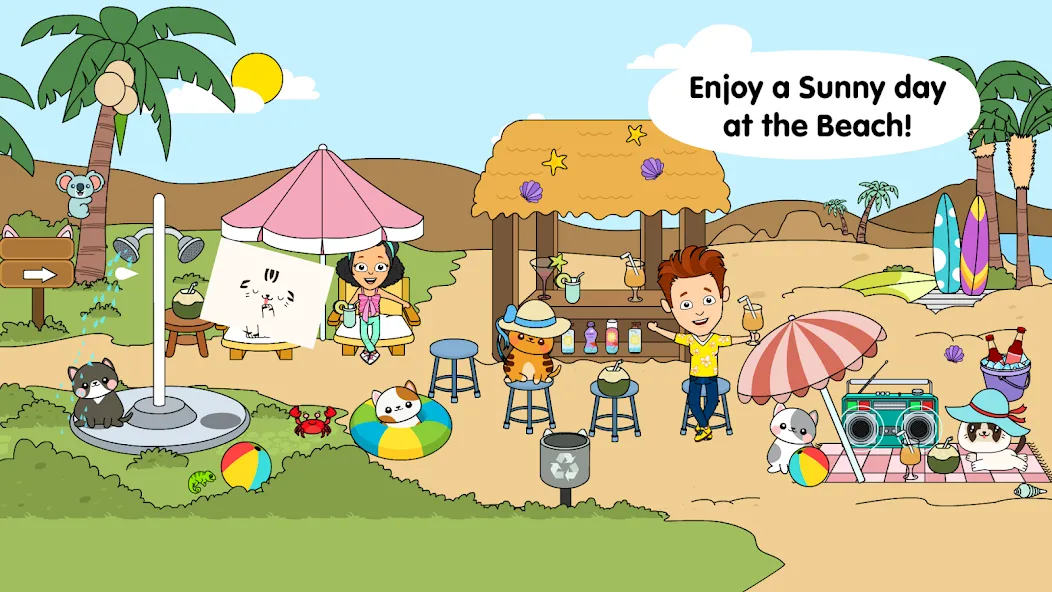 My Cat Town - Tizi Pet Games [MOD: безлимитные монеты и все питомцы открыты] Screenshot 3