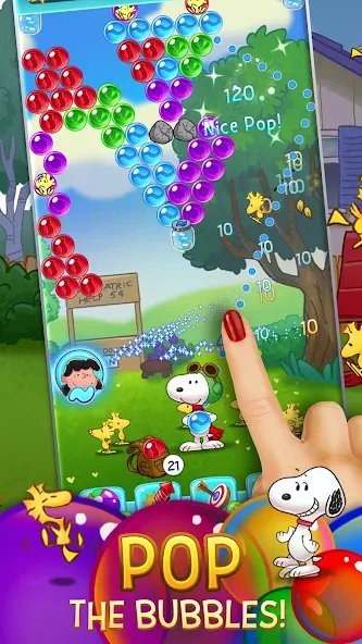 Bubble Shooter - Snoopy POP! [MOD: безлимитные жизни и монеты] Screenshot 1