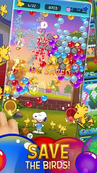 Bubble Shooter - Snoopy POP! [MOD: безлимитные жизни и монеты] Screenshot 2