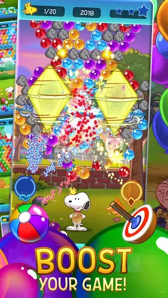 Bubble Shooter - Snoopy POP! [MOD: безлимитные жизни и монеты] Screenshot 4