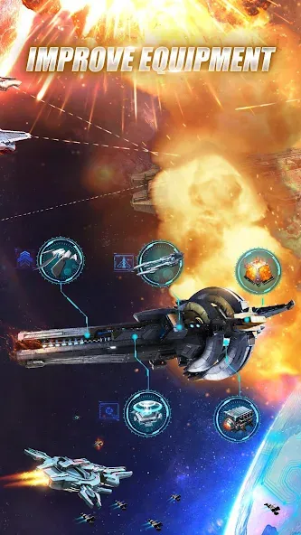 Galaxy Battleship [MOD: безлимитные ресурсы и мощный флот] Screenshot 3