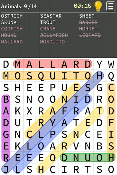 Word Search [MOD: подсказки и все уровни открыты] Screenshot 1