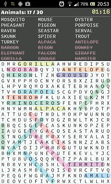 Word Search [MOD: подсказки и все уровни открыты] Screenshot 2
