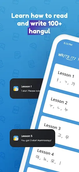 Write It! Korean [MOD: открыты все уроки и темы] Screenshot 1