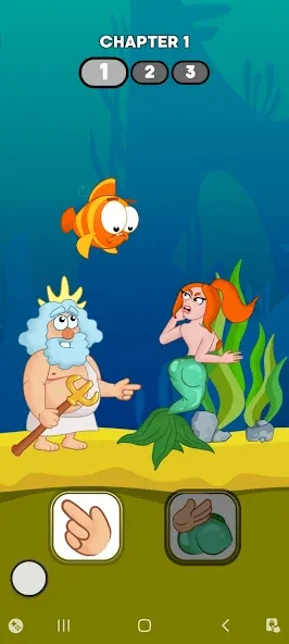 Neptune vs Mermaid: Fish Prank [MOD: безлимитные монеты и рыбы] Screenshot 1
