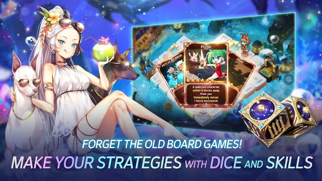 Game of Dice: Board&amp;Card&amp;Anime [MOD: безлимитные деньги и все карты] Screenshot 3