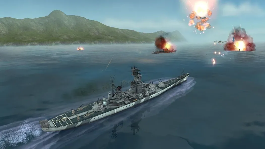 WARSHIP BATTLE:3D World War II [MOD: безлимитные деньги и боеприпасы] Screenshot 2