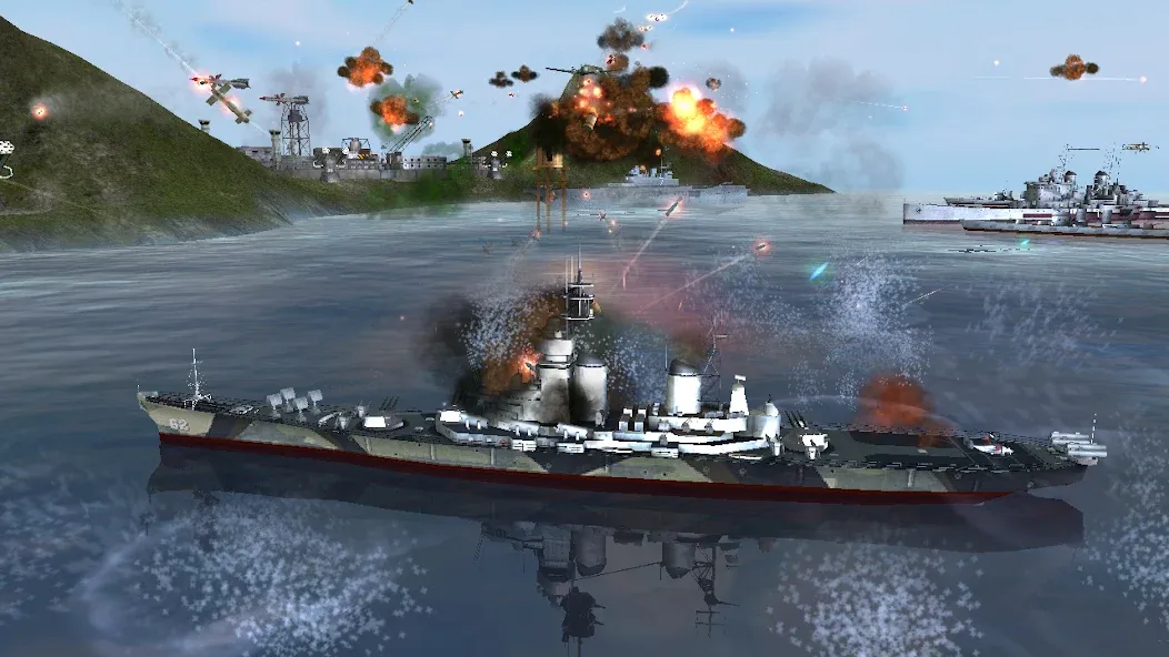 WARSHIP BATTLE:3D World War II [MOD: безлимитные деньги и боеприпасы] Screenshot 3