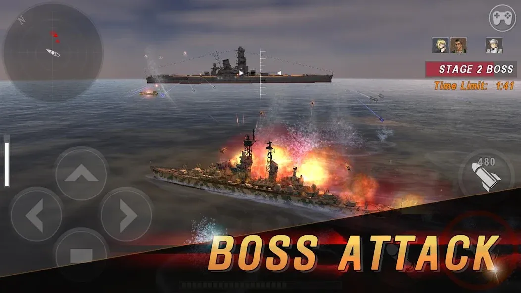 WARSHIP BATTLE:3D World War II [MOD: безлимитные деньги и боеприпасы] Screenshot 5