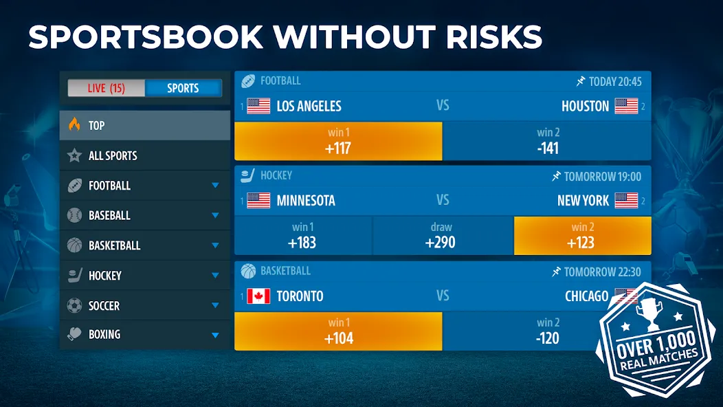 Sportsbook by Pokerist [MOD: спортивные ставки без ограничений] Screenshot 1