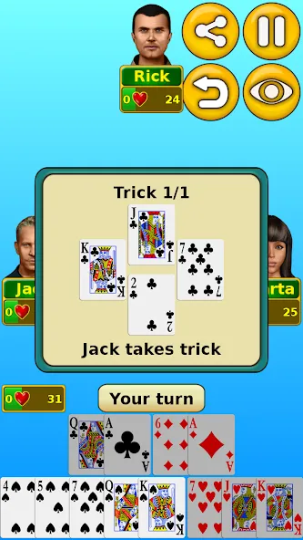 Hearts [MOD: неограниченные жизни и подсказки] Screenshot 2