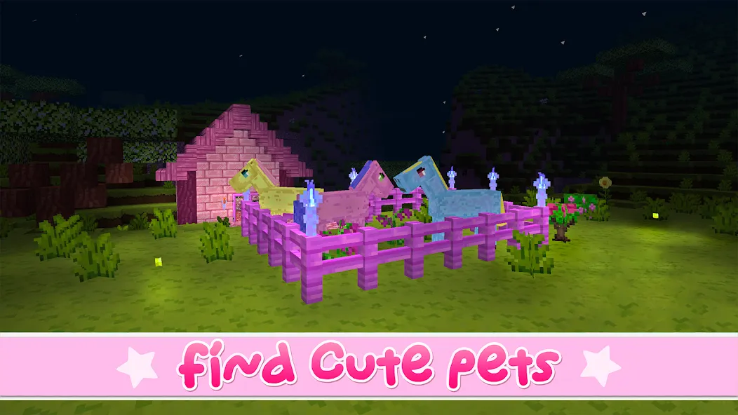 Kawaii World - Craft and Build [MOD: новые блоки и бесплатное строительство] Screenshot 1