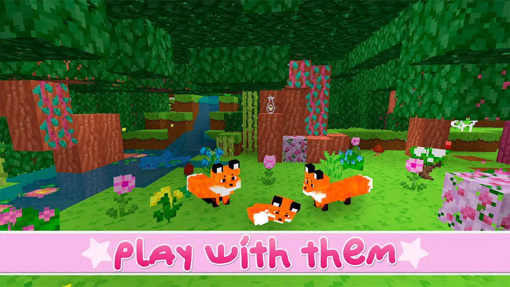 Kawaii World - Craft and Build [MOD: новые блоки и бесплатное строительство] Screenshot 2
