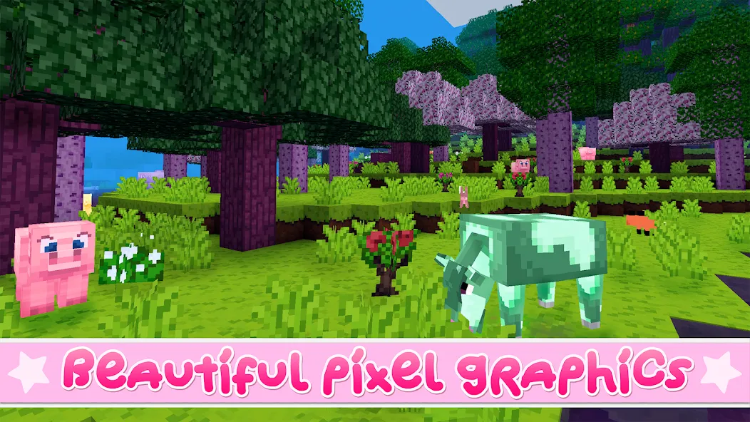 Kawaii World - Craft and Build [MOD: новые блоки и бесплатное строительство] Screenshot 4