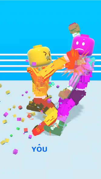 Block Fighter: Boxing Battle [MOD: безлимитные деньги и улучшенные бойцы] Screenshot 1