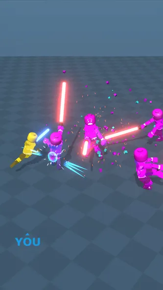 Block Gladiator 3D: sword duel [MOD: безлимитные деньги и алмазы] Screenshot 1