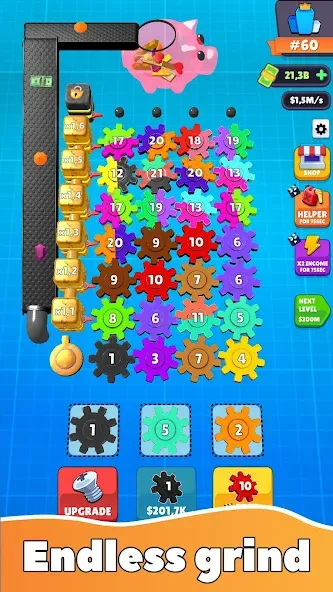 Gear Clicker [MOD: безлимитные монеты и ускоренная прокачка] Screenshot 2
