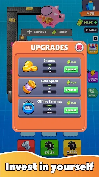 Gear Clicker [MOD: безлимитные монеты и ускоренная прокачка] Screenshot 4