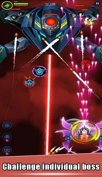Galaxy Attack - space shooting [MOD: безлимитные деньги и патроны] Screenshot 2