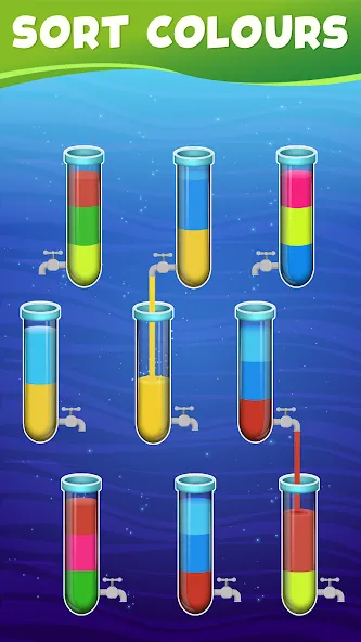 Water Sort Color Sorting games [MOD: без рекламы и все уровни открыты] Screenshot 2