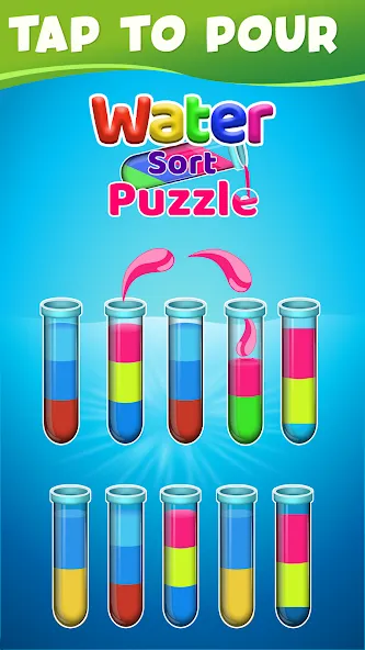 Water Sort Color Sorting games [MOD: без рекламы и все уровни открыты] Screenshot 5