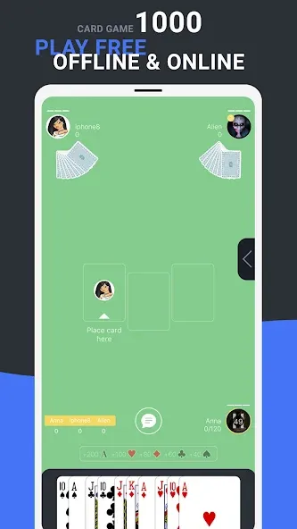 1000 (Thousand] Card game [MOD: безлимитные деньги и все карты открыты] Screenshot 1