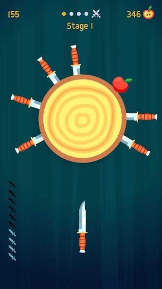 Knife Hit [MOD: безлимитные ножи и открытые уровни] Screenshot 1