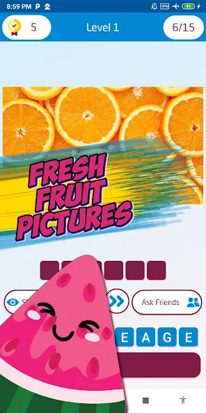 Guess the fruit name game [MOD: безлимитные подсказки и открыты все фрукты] Screenshot 4