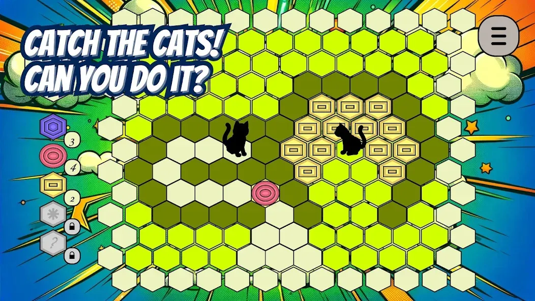 Trap the Cat [MOD: безлимитные подсказки и отмена ходов] Screenshot 1