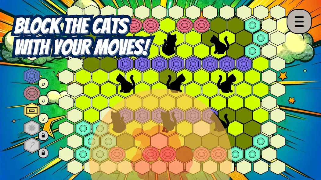 Trap the Cat [MOD: безлимитные подсказки и отмена ходов] Screenshot 3