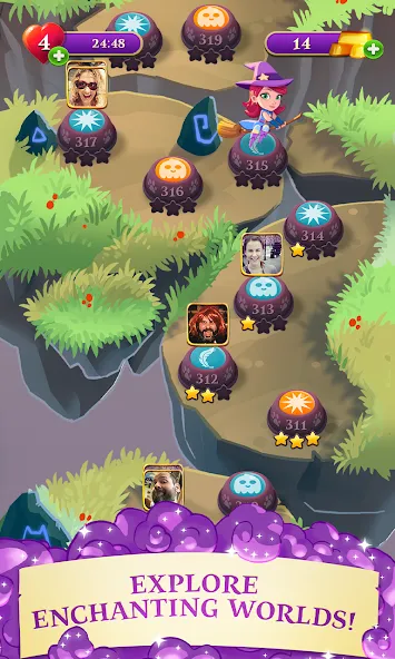 Bubble Witch 3 Saga [MOD: безлимитные жизни и усилители] Screenshot 4