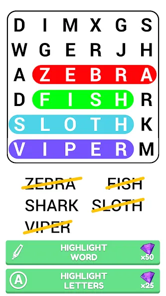 Word Search Puzzle Game [MOD: без рекламы и подсказки доступны] Screenshot 4
