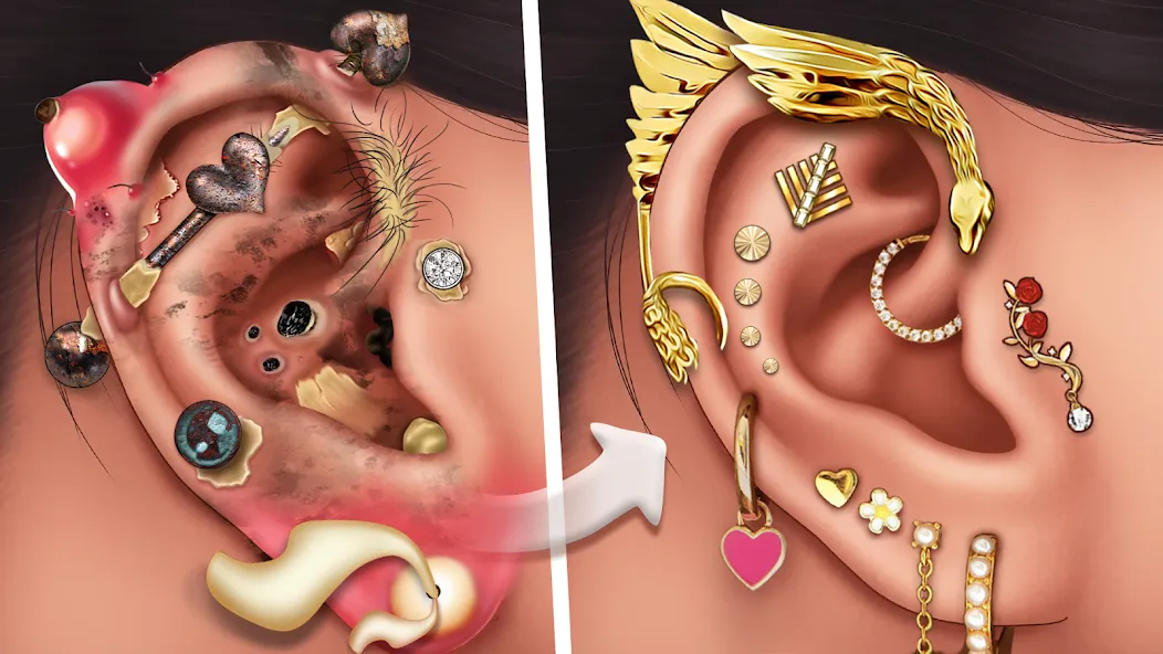 Ear Salon ASMR Ear Wax&amp; Tattoo [MOD: все процедуры разблокированы и доступны] Screenshot 1