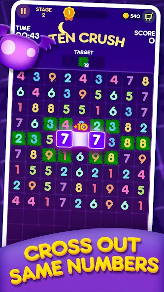 Ten Crush [MOD: безлимитные жизни и подсказки] Screenshot 1