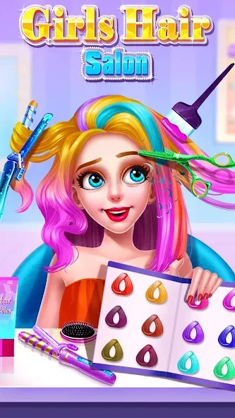 Girls Hair Salon [MOD: безлимитные деньги и все предметы] Screenshot 1