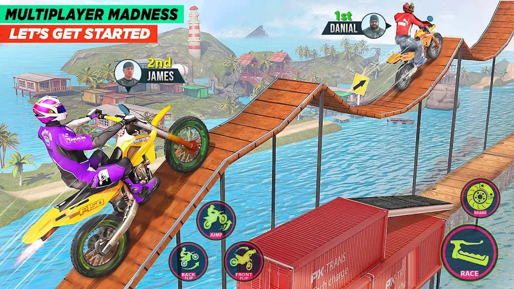 Bike Stunt Game: Tricks Master [MOD: безлимитные деньги и все трюки] Screenshot 1