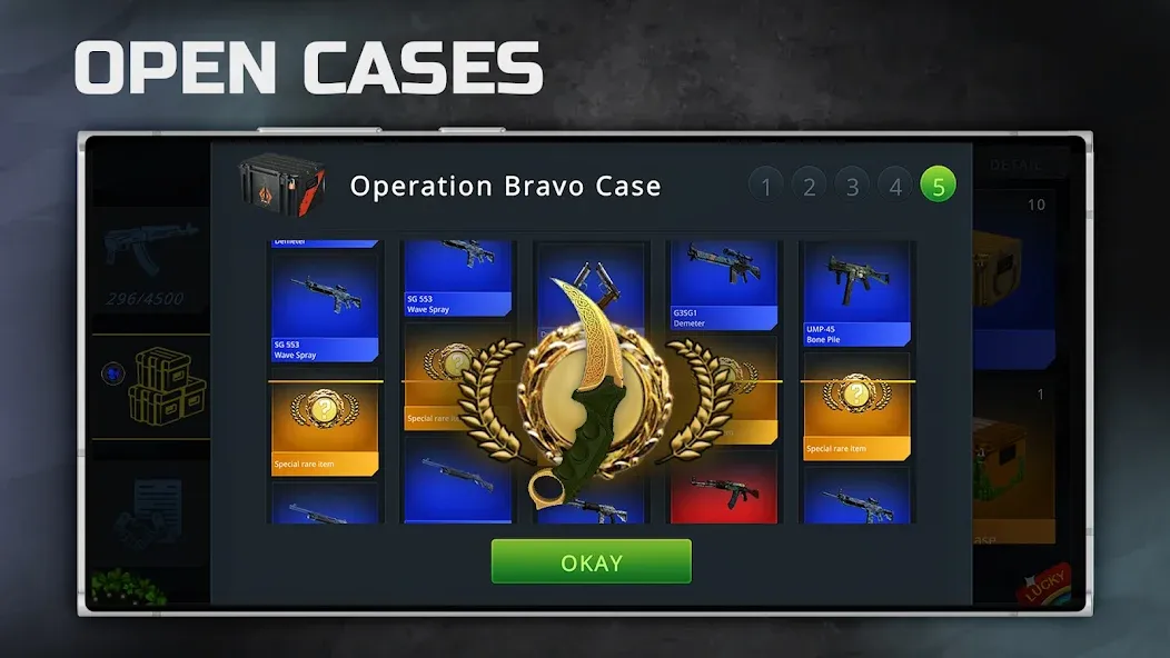 Case Chase: Simulator for CSGO [MOD: безлимитные деньги и редкие скины] Screenshot 3