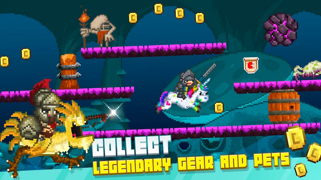 Bit Heroes Runner: Pixel Blitz [MOD: безлимитные монеты и энергия] Screenshot 5