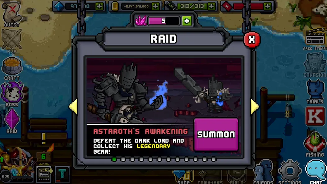 Bit Heroes Quest: Pixel RPG [MOD: безлимитные ресурсы и улучшенная экипировка] Screenshot 2